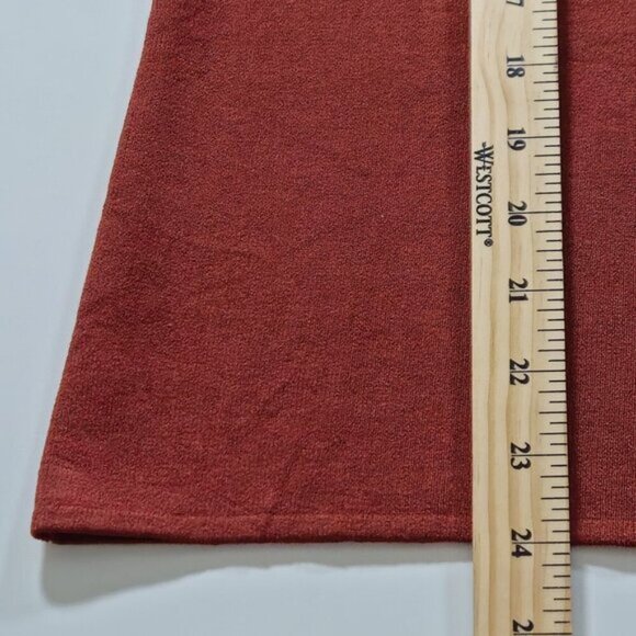 Cable & Gauge Knit Western Top Women XL Burnt Orange LS Suede Fringe V Neck Boho - Picture 8 of 14